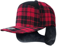 Plaid 6 Panel Camper Ear Flap Cap