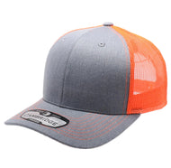 6 Panel Heather Gray Mesh Trucker