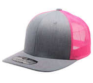 6 Panel Heather Gray Mesh Trucker