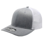 6 Panel Heather Gray Mesh Trucker