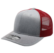 6 Panel Heather Gray Mesh Trucker