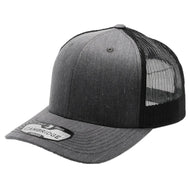 6 Panel Heather Gray Mesh Trucker