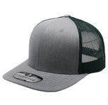 6 Panel Heather Gray Mesh Trucker