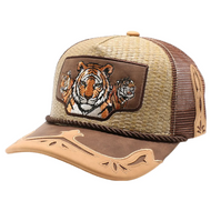 Tiger Straw Trucker Cap
