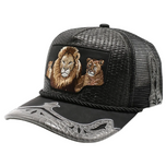Lion Straw Trucker Cap
