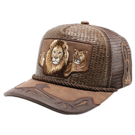 Lion Straw Trucker Cap