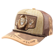Lion Straw Trucker Cap