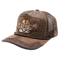 Tiger Straw Trucker Cap